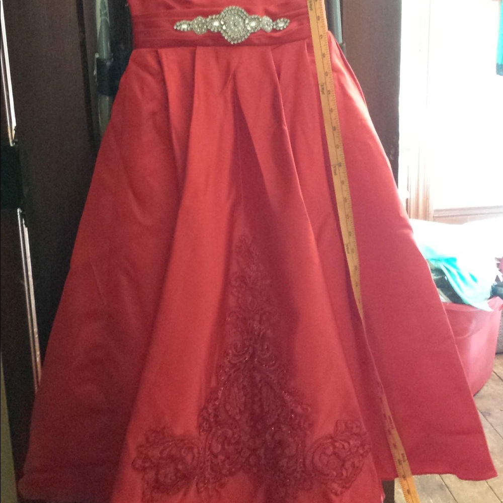 Red girls size 7-8 angle length dress